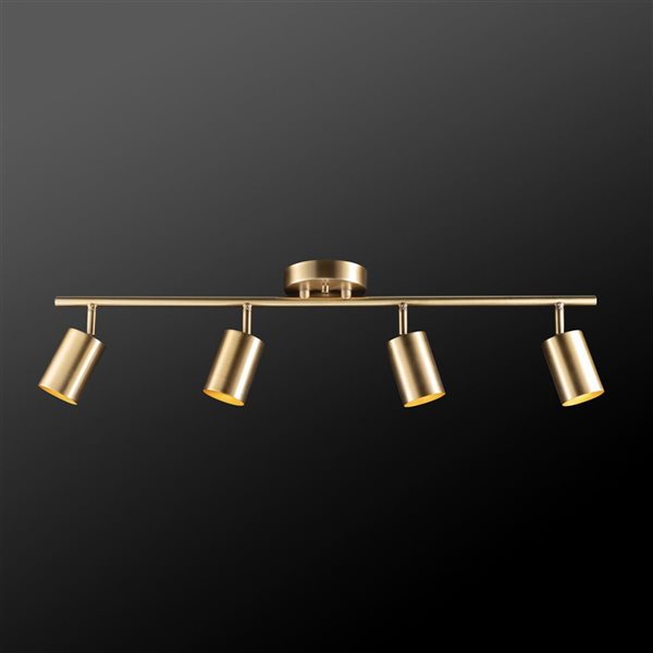 Globe Electric Pratt 4-Light Brushed Brass Dimmable Track Lighting