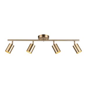 Globe Electric Pratt 4-Light Brushed Brass Dimmable Track Lighting