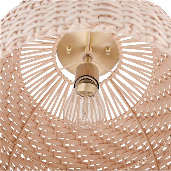 Globe Electric Artessa 1-Light 13-in Matte Brass Flush Mount Light