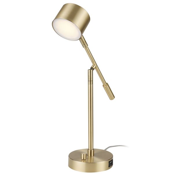 Lampe de bureau Aristocrat de 16 po en métal par Globe Electric, laiton brossé