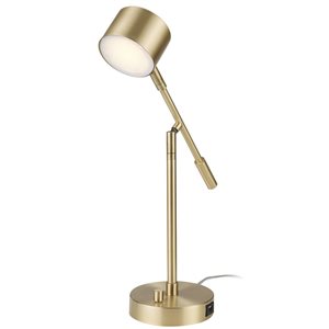 Lampe de bureau Aristocrat de 16 po en métal par Globe Electric, laiton brossé