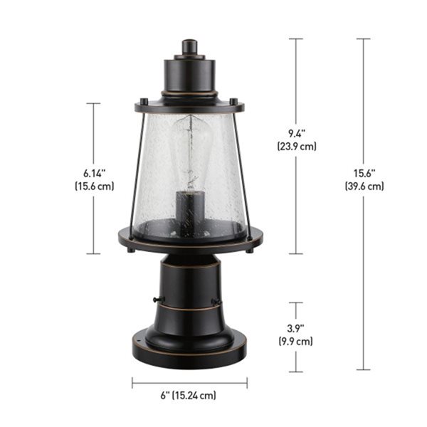 Globe Electric Charlie 16-in 1-Light Oil Rubbed Bronze Post Light Fixture