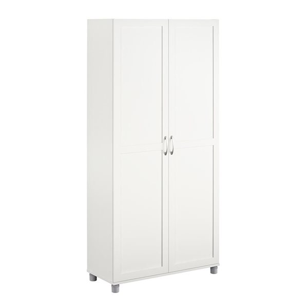 Armoire de rangement autoportante en bois d'ingénierie Lory par Systembuild Evolution de 36 po, blanc