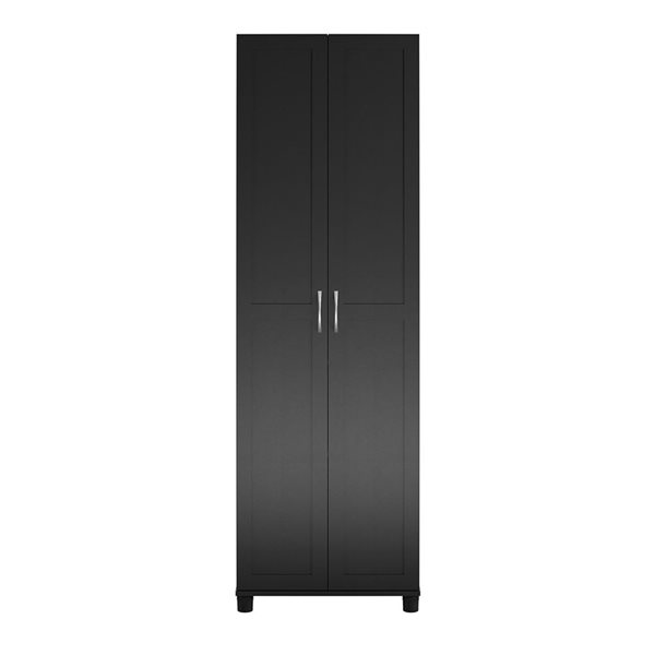 Systembuild Evolution Lory 24-in Wood Composite Freestanding Storage Cabinet in Black