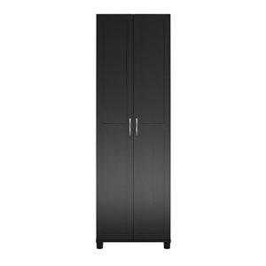 Systembuild Evolution Lory 24-in Wood Composite Freestanding Storage Cabinet in Black