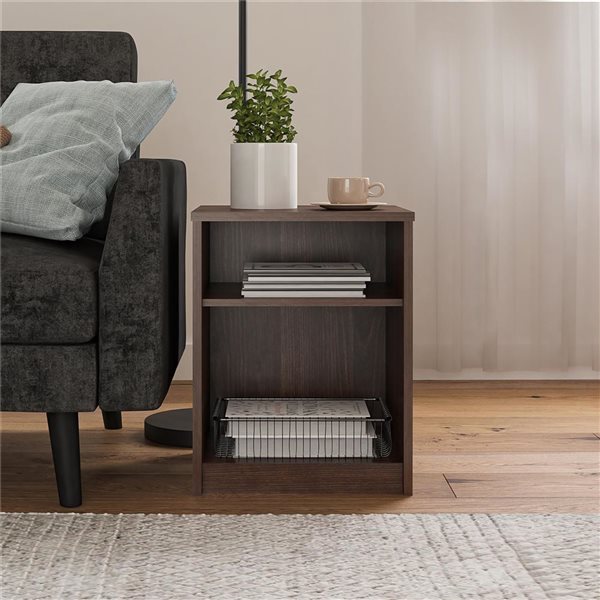 Ameriwood Home Brown Oak Wood Square End Table