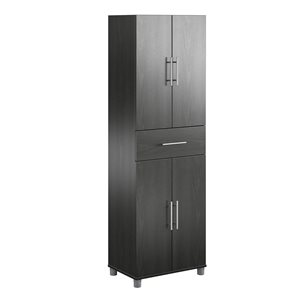Systembuild Evolution Camberly 24-in 4-Door/1-Drawer Freestanding Storage Cabinet in Black Oak