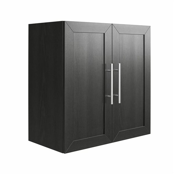 Systembuild Evolution Camberly 24-in Wood Composite Wall-mount Storage Cabinet in Black Oak