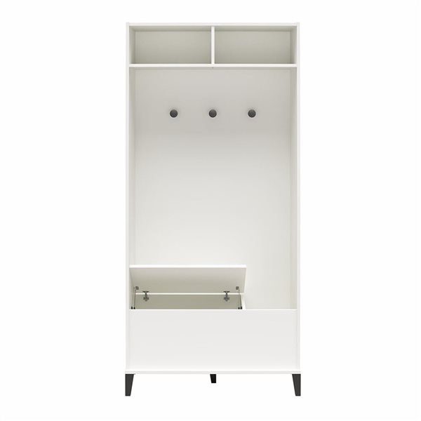 Systembuild Evolution Lory 34-in Wood Composite Flex Gym Cabinet with Yoga Mat Storage and Bench Seat in White