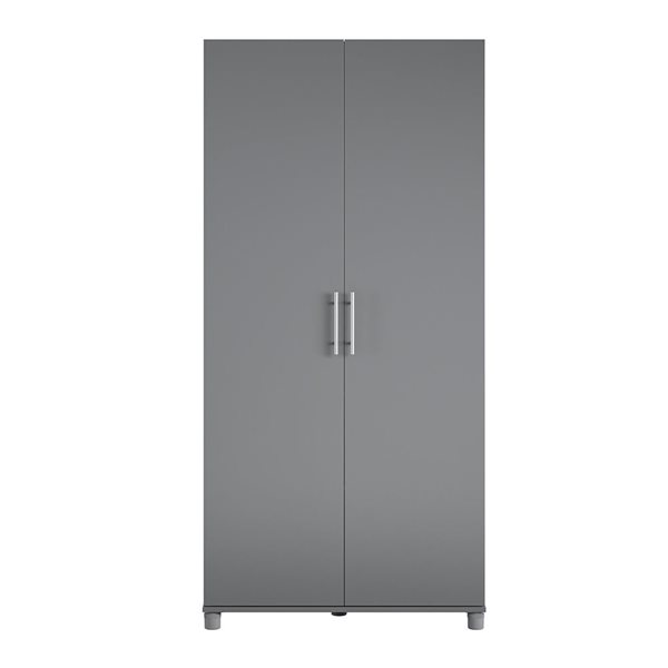 Systembuild Evolution Camberly 36-in Wood Composite Freestanding Storage Cabinet in Graphite Grey