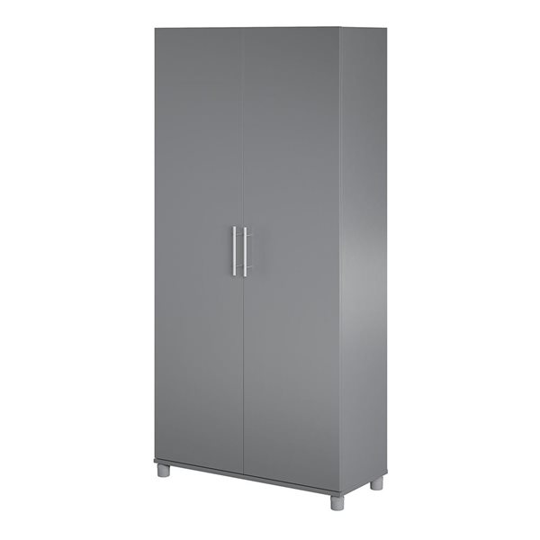 Systembuild Evolution Camberly 36-in Wood Composite Freestanding Storage Cabinet in Graphite Grey