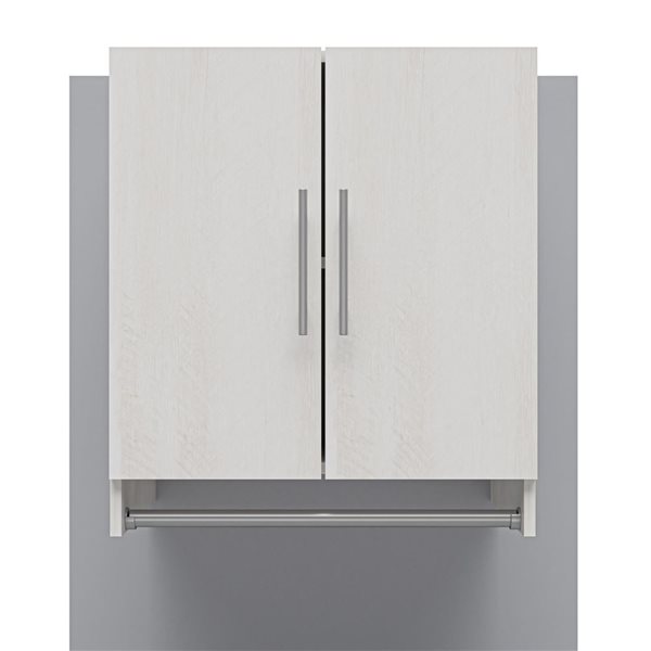 Systembuild Evolution Camberly 24-in Wood Composite Wall-mount Storage Cabinet in Ivory Oak