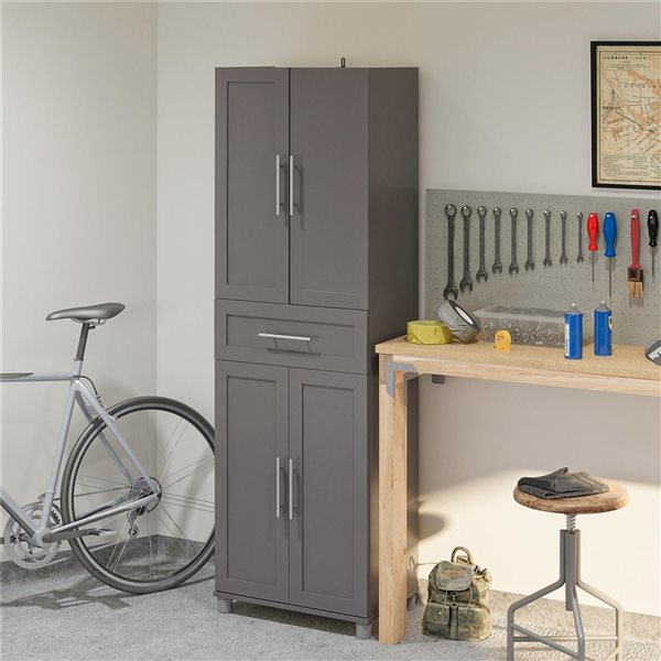 SystemBuild Camberly 24 Utility Storage Cabinet in Graphite Gray