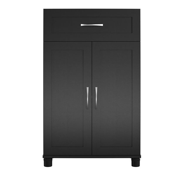 Armoire de rangement autoportante avec tiroir Lory par Systembuild Evolution de 24 po, noir