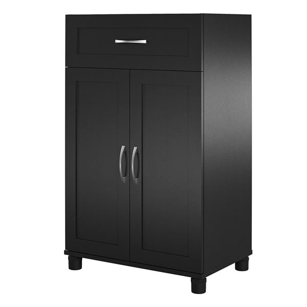 Armoire de rangement autoportante avec tiroir Lory par Systembuild Evolution de 24 po, noir