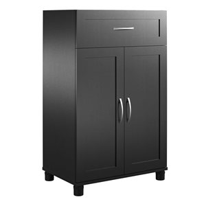 Systembuild Evolution Lory 24-in Freestanding Storage Cabinet with a drawer in Black