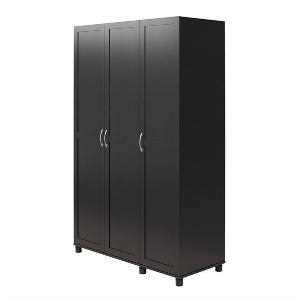 Systembuild Evolution Lory 48-in Wood Composite Freestanding Utility Storage Cabinet in Black