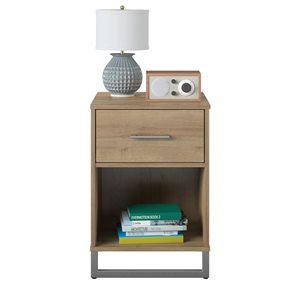 Systembuild Evolution Lory 18-in Wood Composite Nightstand with Drawer and Lower Shelf in Natural