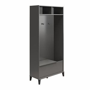 Systembuild Evolution Lory 36-in Wood Composite Flex Gym Cabinet with Bench Seat in Graphite Grey