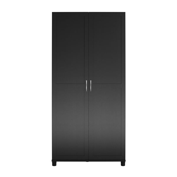 Systembuild Evolution Lory 36-in Wood Composite Freestanding Storage Cabinet in Black
