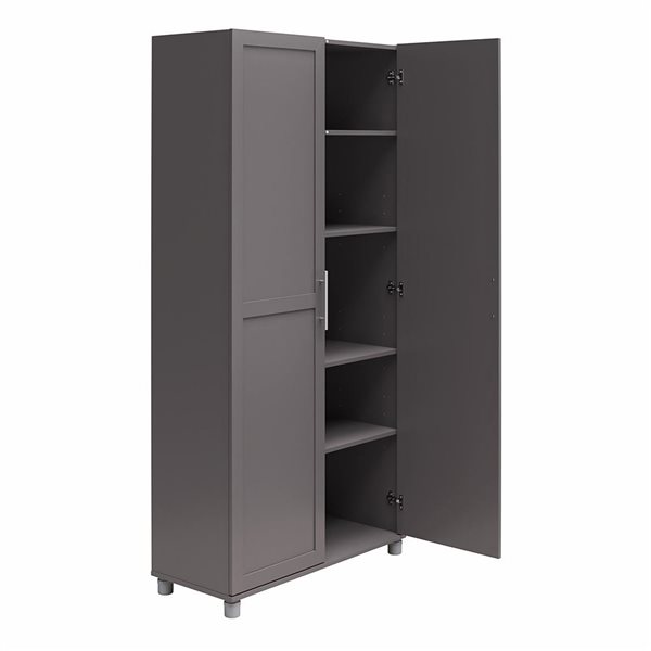 Systembuild Evolution Camberly 36-in Wood Composite Freestanding Storage Cabinet in Graphite Grey