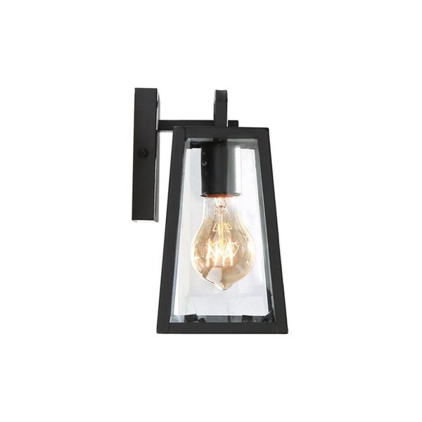 LNC 1-Light 9-in Black and Clear Glass Outdoor Wall Light