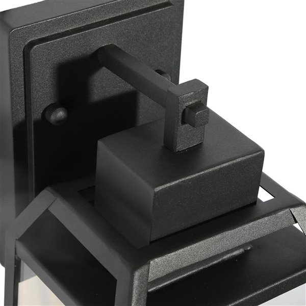 LNC 1-Light 11-in Black Square Outdoor Wall Light