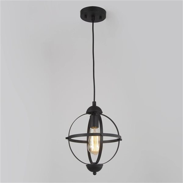 LNC Matte Black Cage Modern Globe LED Mini Kitchen Island Light