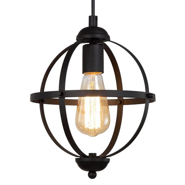 LNC Matte Black Cage Modern Globe LED Mini Kitchen Island Light