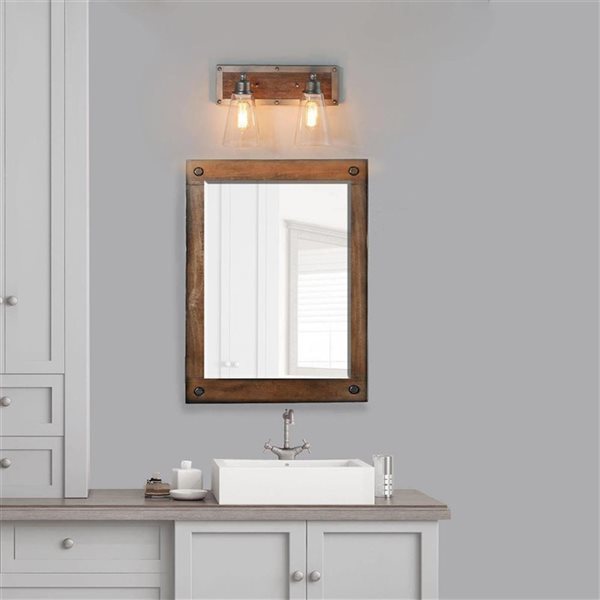 LNC Sabrina 2-Light Aluminum Farmhouse Vanity Light