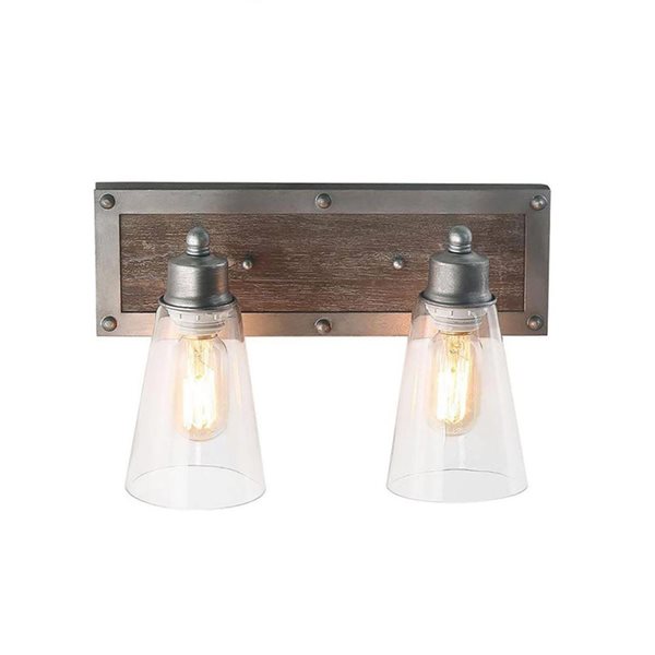 LNC Sabrina 2-Light Aluminum Farmhouse Vanity Light