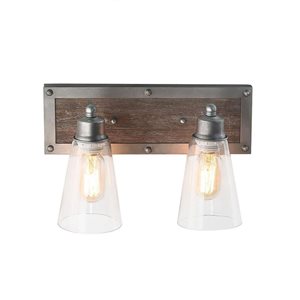 LNC Sabrina 2-Light Aluminum Farmhouse Vanity Light