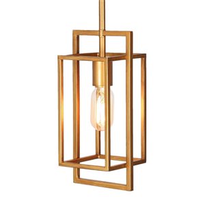 LNC Antique Gold Modern Square LED Mini Kitchen Island Light