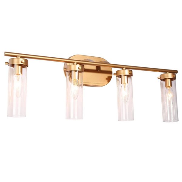 LNC Ellan 4-Light Gold Modern/Contemporary Vanity Light Bar