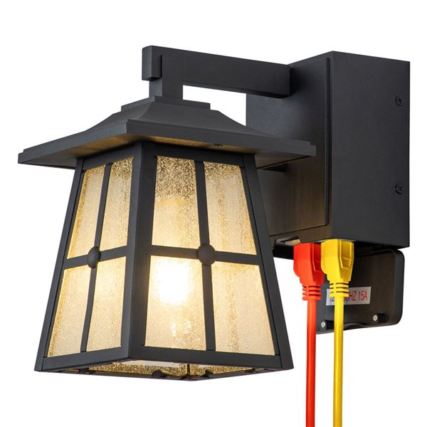 Exterior wall lantern with deals gfci outlet