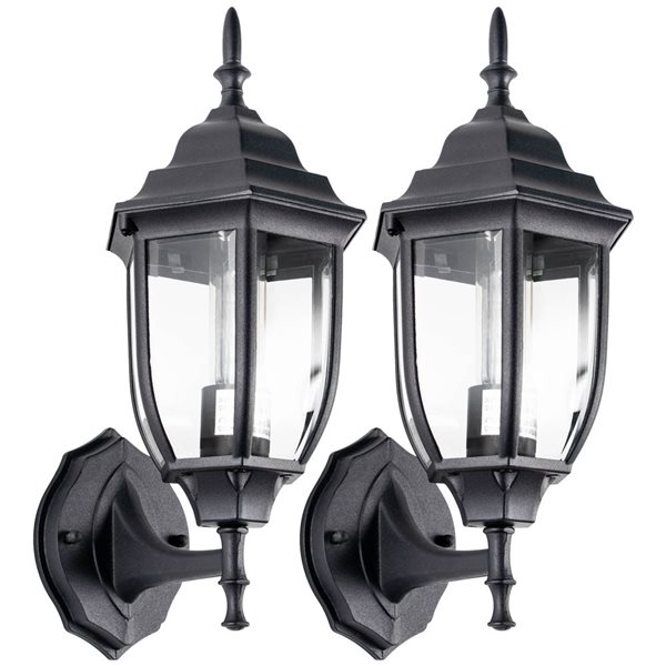 C Cattleya LLC 2-Pack 1-Light Matte Black Outdoor Wall Lantern