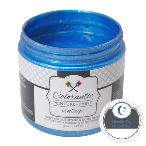 Peinture métallique bleu ciel Colorantic, 8 oz