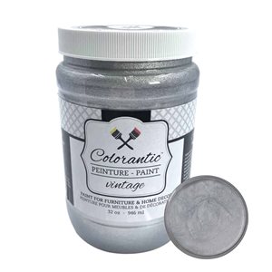 Peinture métallique Étincelle argent Colorantic, 32 oz