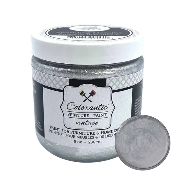 Peinture métallique Étincelle argent Colorantic, 8 oz