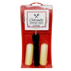 Paquet de 2 rouleaux mousse avec velours jaune 4 po Colorantic