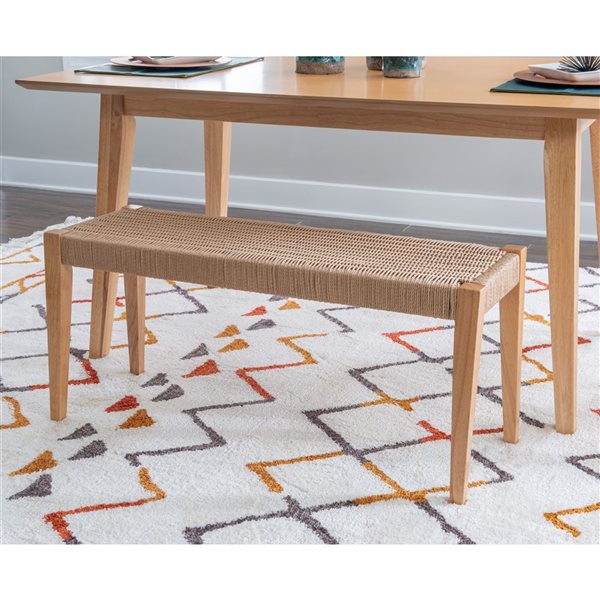 Linon Home Décor Cecina Natural Rectangular Dining Bench