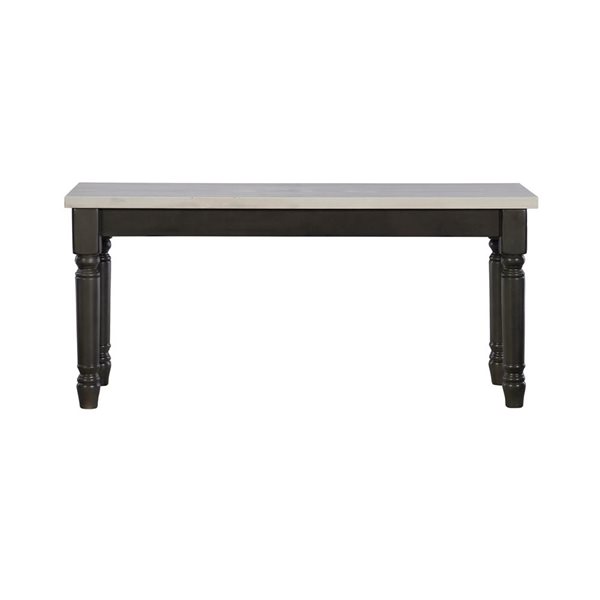 Linon Home Décor Weston Smokey White Rectangular Dining Bench