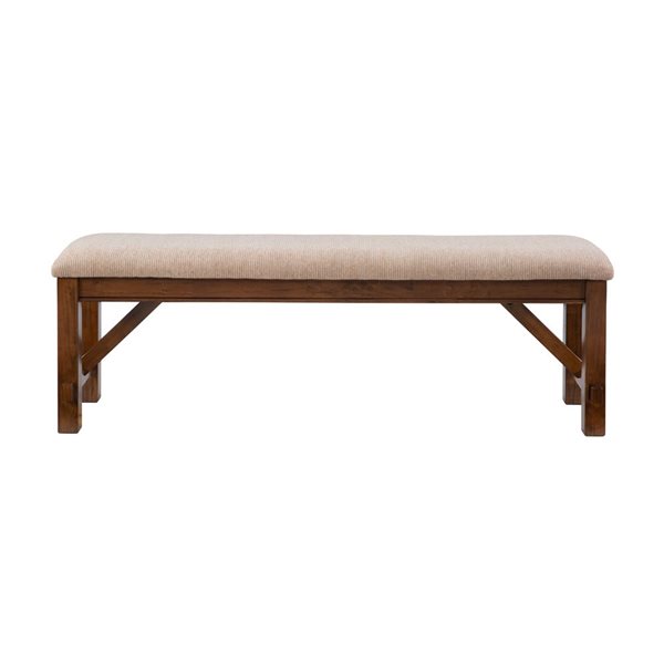 Linon Home Décor Kubik Tan Rectangular Dining Bench