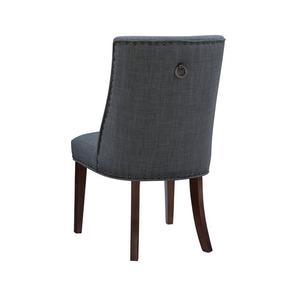 Linon Home Décor Set of 2 Arcaro Contemporary Polyester Upholstered Side Chair  - Grey