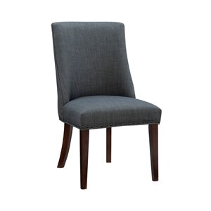 Linon Home Décor Set of 2 Arcaro Contemporary Polyester Upholstered Side Chair  - Grey