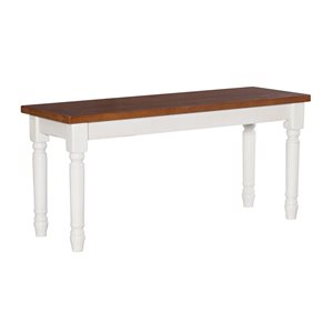 Linon Home Décor Weston Honey Brown Rectangular Dining Bench