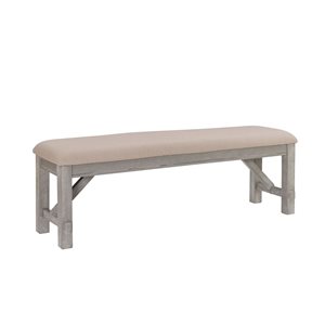 Linon Home Décor Tessa Tan Rectangular Dining Bench