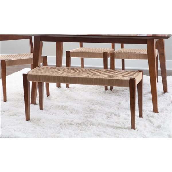 Linon Home Décor Cecina Natural Rectangular Dining Bench