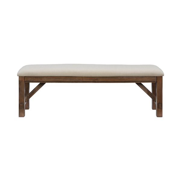 Linon Home Décor Tessa Tan Rectangular Dining Bench