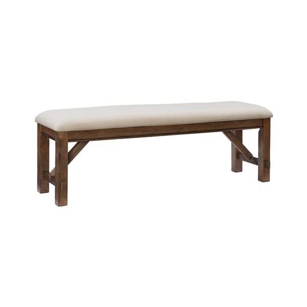 Linon Home Décor Tessa Tan Rectangular Dining Bench